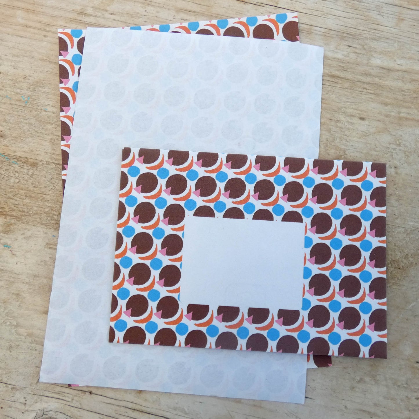 Modernist Abstract Design - Letter Writing Set - recycled - Handmade - by Norfolk based artist Debbie Osborn