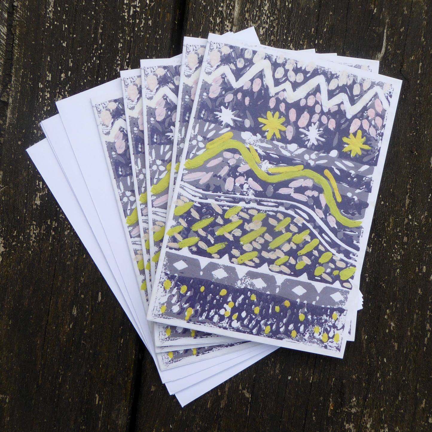 Christmas Cards - Journey of the Magi - with greeting - reproduction of original block print - Recycled - by Norfolk based artist Debbie Osborn