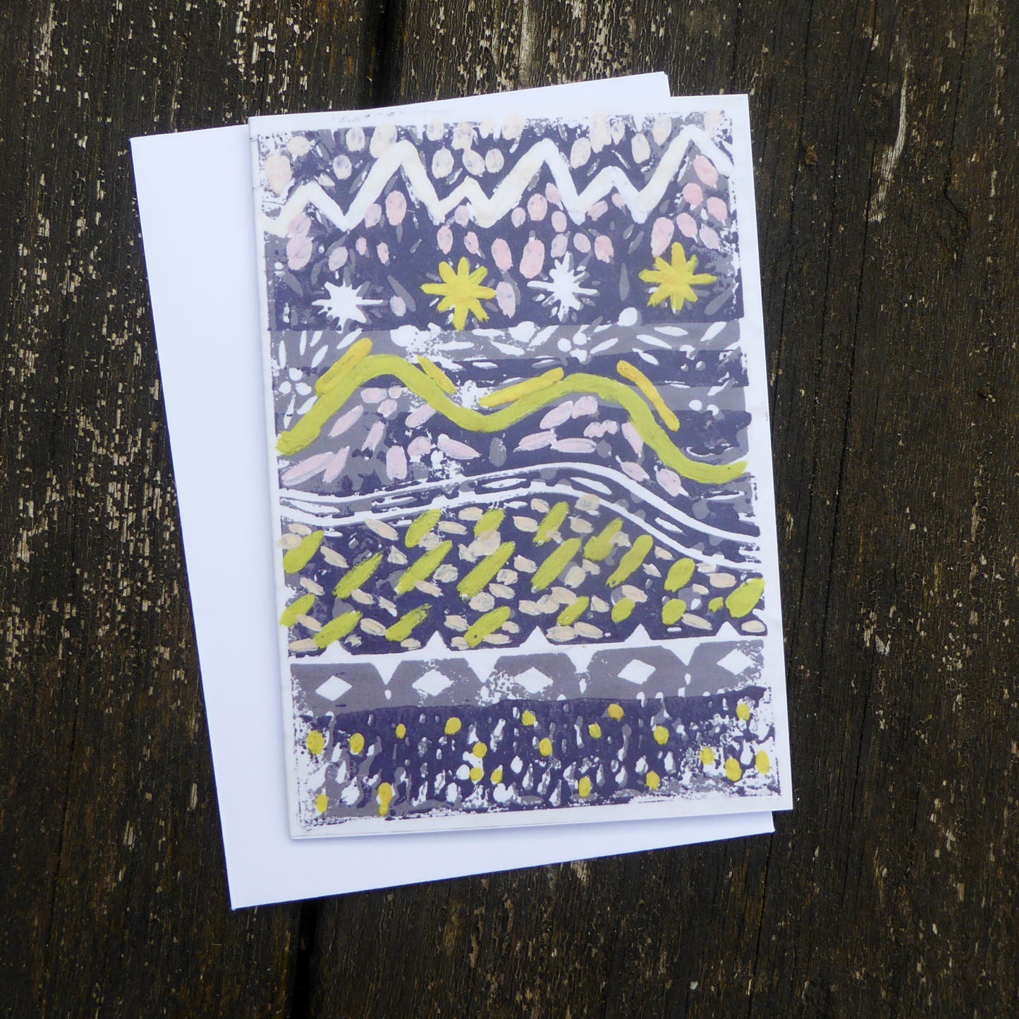 Christmas Cards - Journey of the Magi - with greeting - reproduction of original block print - Recycled - by Norfolk based artist Debbie Osborn