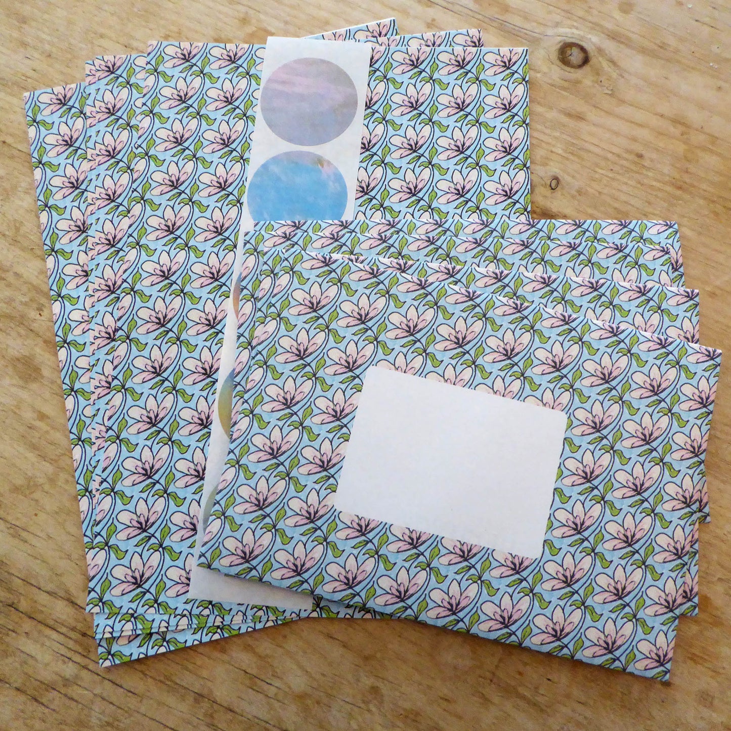 'Magnolia' - Letter Writing Set - recycled - Snail Mail Paper - Handmade - by Norfolk based artist Debbie Osborn