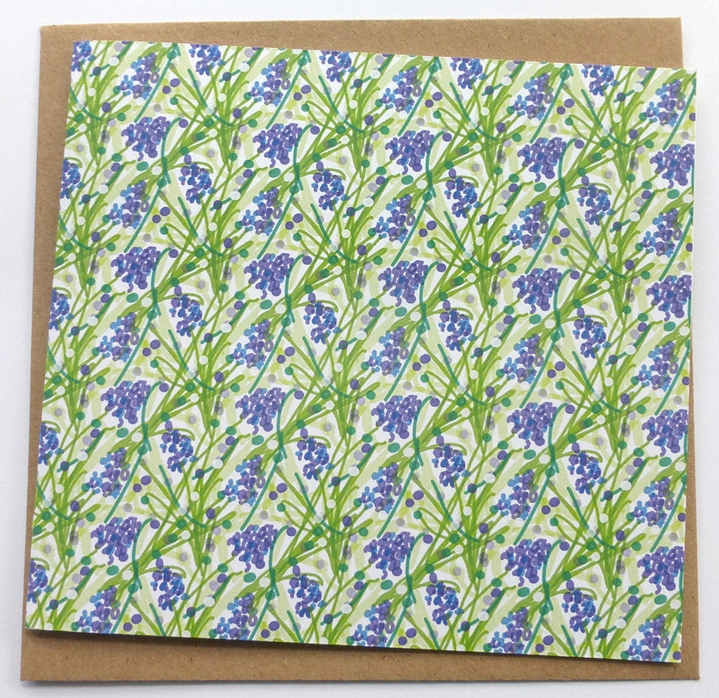 Set of 3 Greetings Cards - Blue - recycled - Handmade - by Norfolk based artist Debbie Osborn