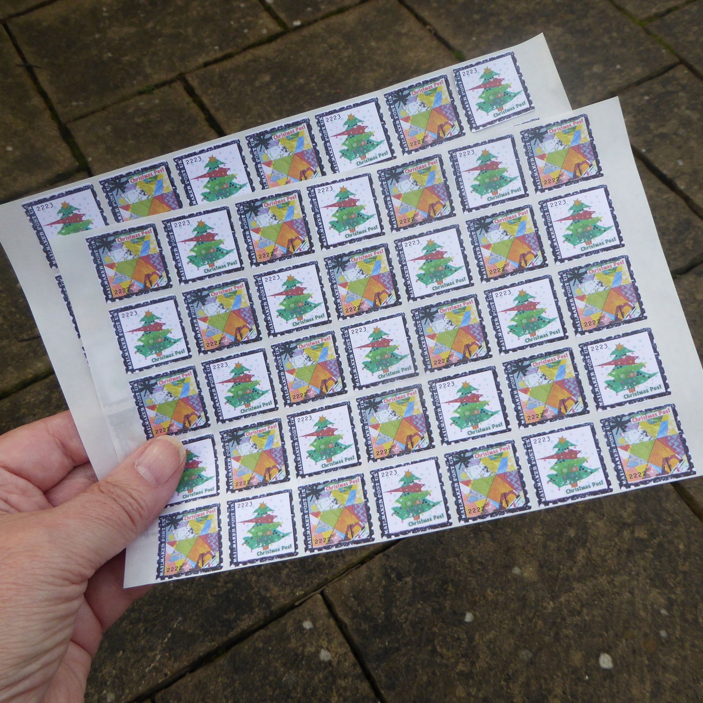 Faux Postage Stamps - Christmas - Cinderella Stamps - Mail Art - Handmade by Norfolk Artist Debbie Osborn