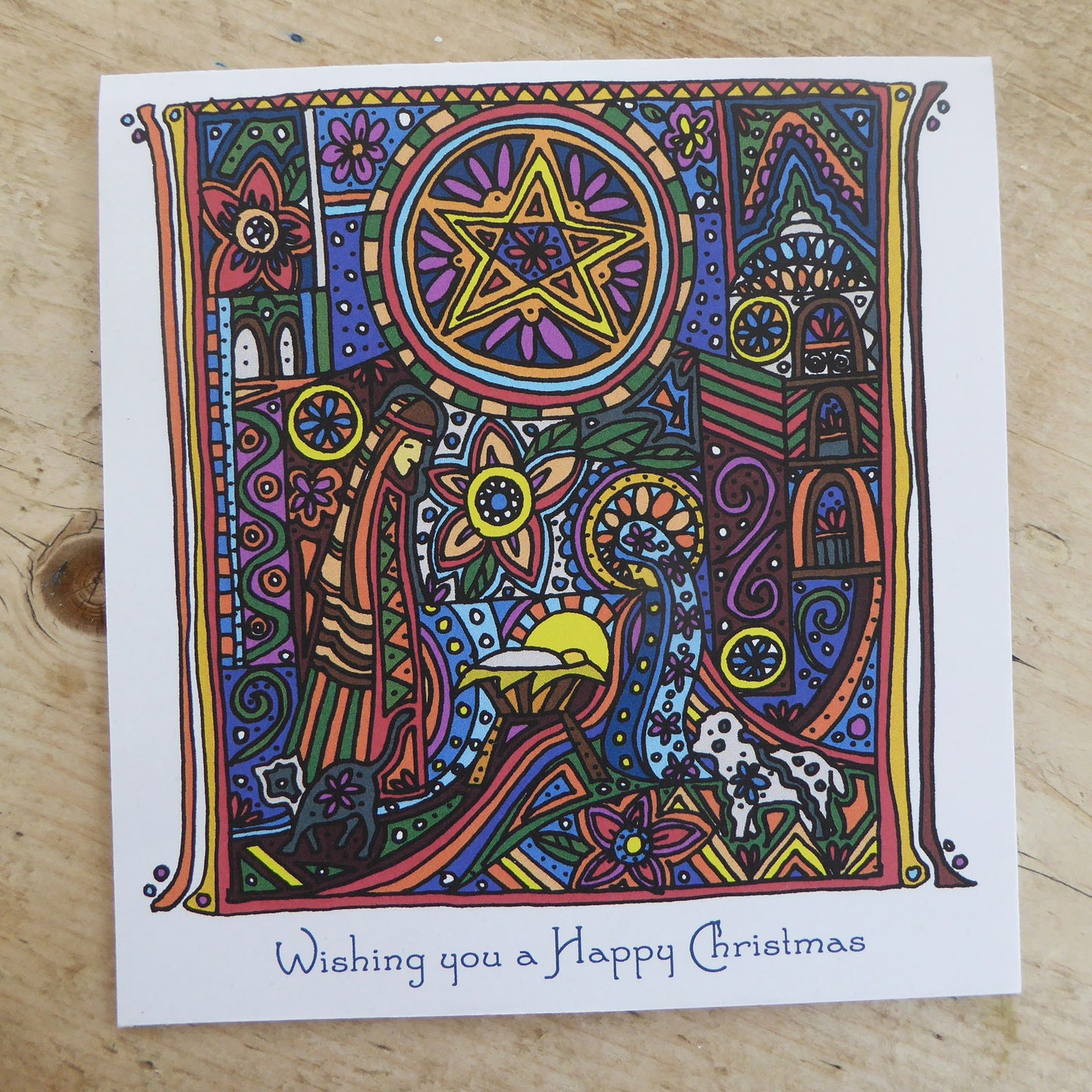 Pack of 3 Christmas Cards - Nativity - recycled - Handmade - by Norfolk based artist Debbie Osborn