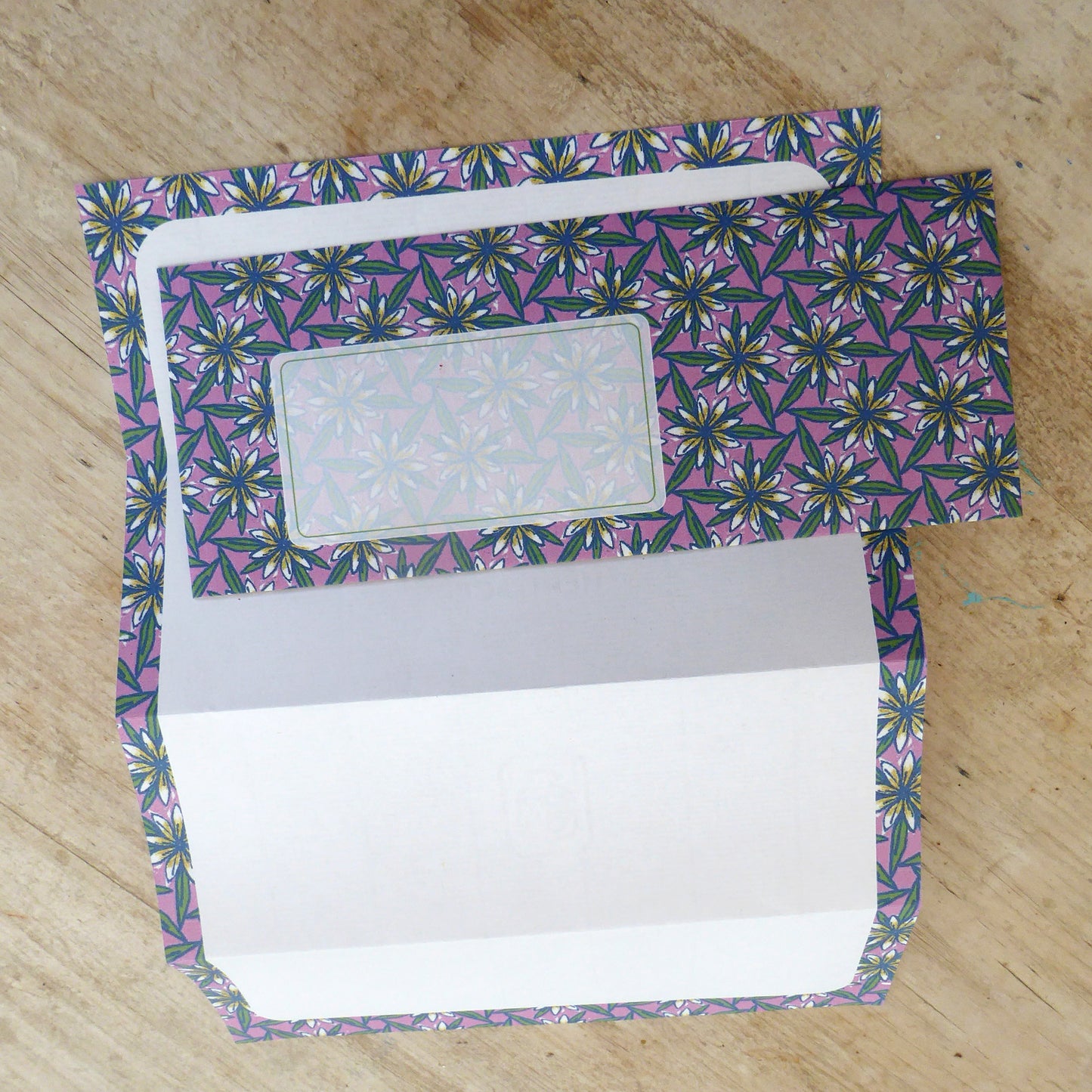 Letter Writing Set - Trellis - recycled - Snail Mail Paper - Handmade - by Norfolk based artist Debbie Osborn