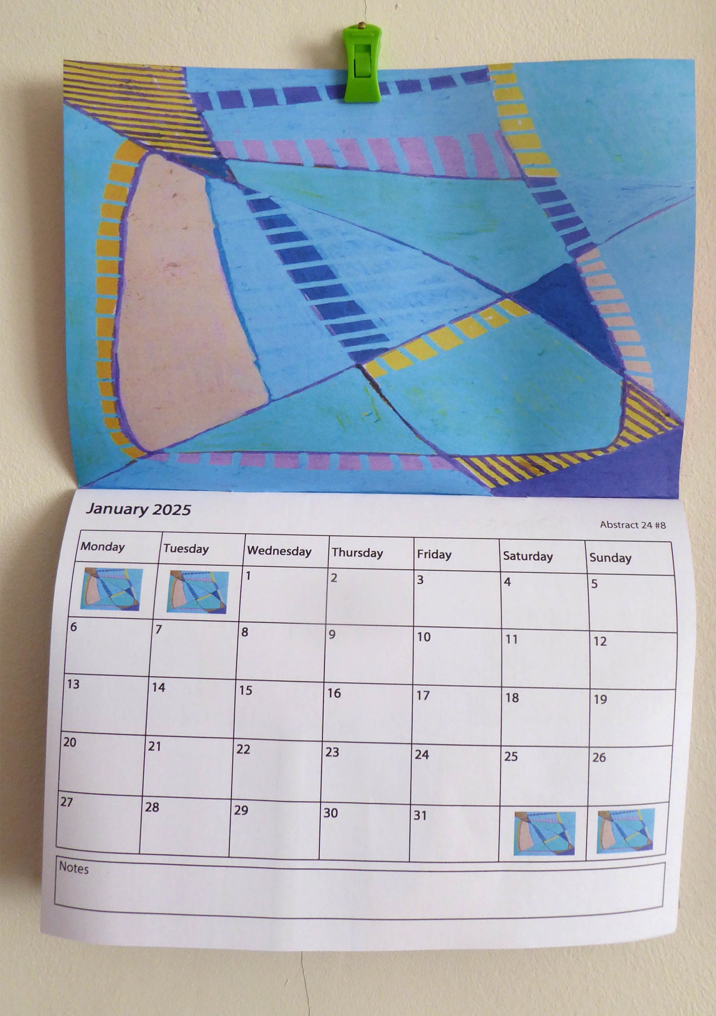 Debbie Osborn Art- 2025 Calendar with space for notes - by Norfolk based artist Debbie Osborn - Handmade