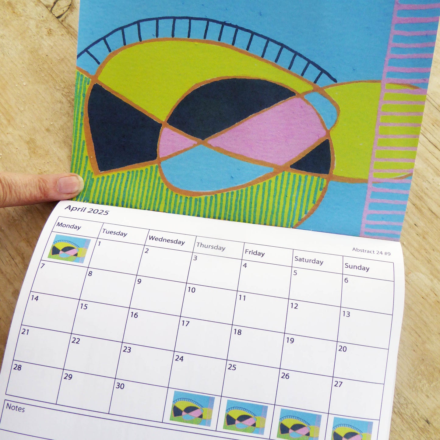 Debbie Osborn Art- 2025 Calendar with space for notes - by Norfolk based artist Debbie Osborn - Handmade