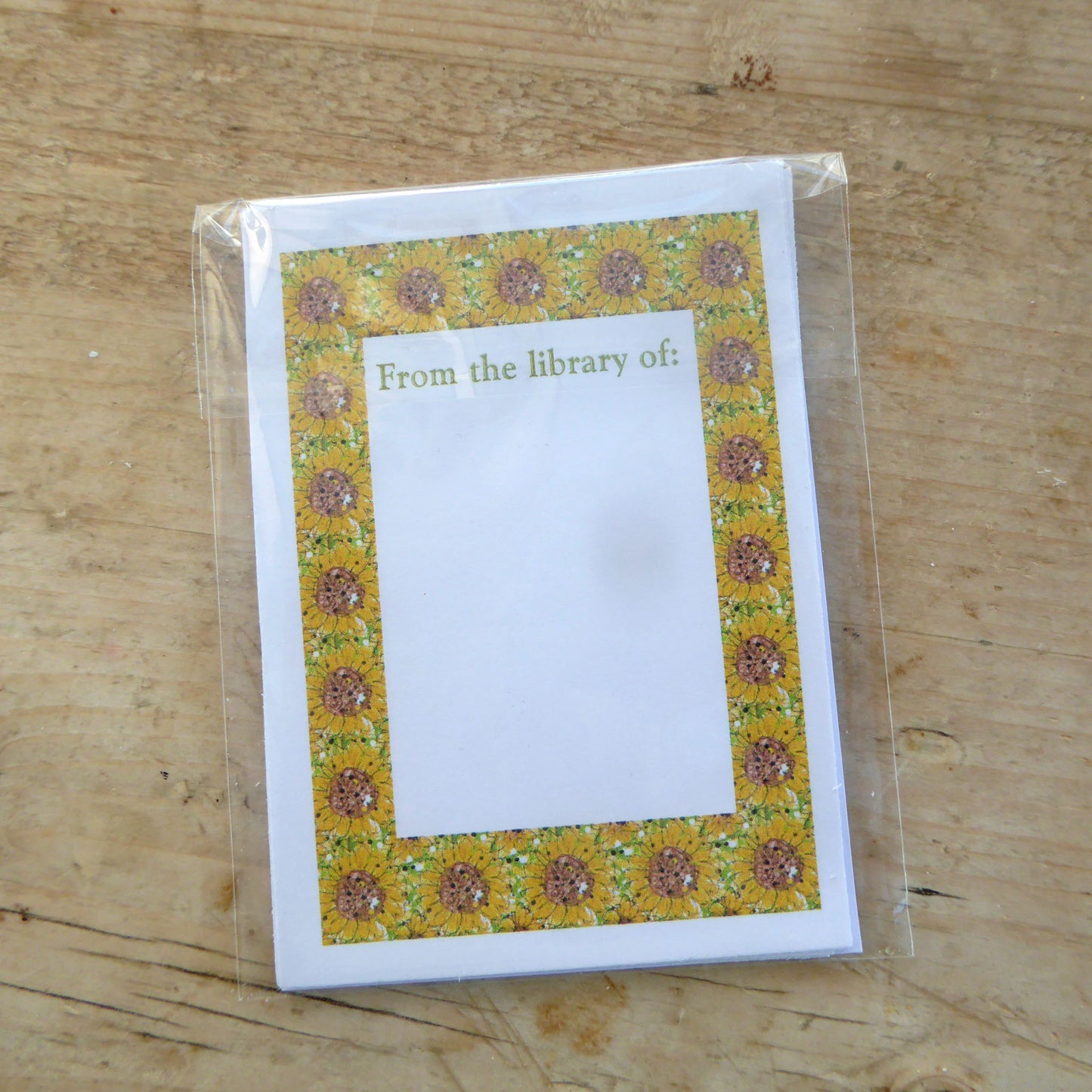 Sunflower - Book Plates - Pack of 12 - old fashioned - library - books - designed and handmade by Norfolk based artist Debbie Osborn