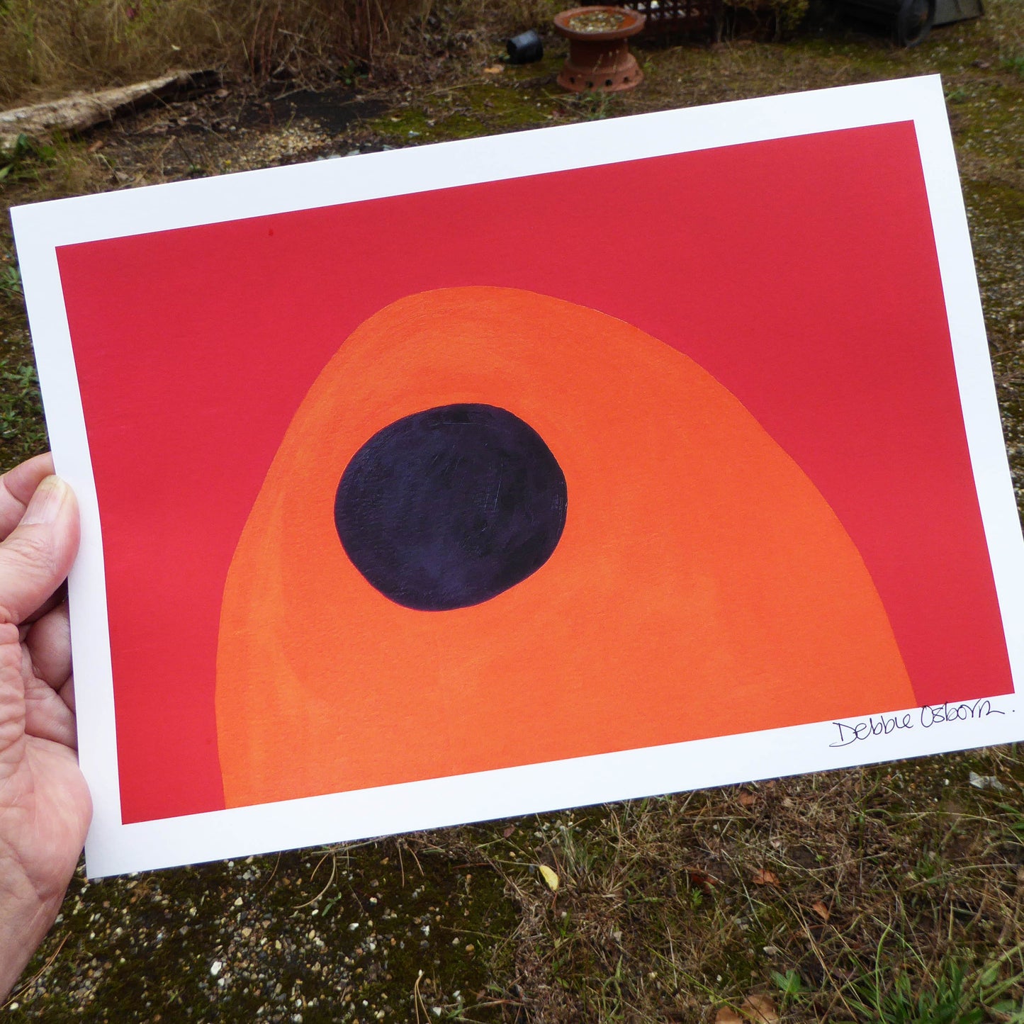 Digital Print of Untitled - Red, orange and black - Acrylic on cardboard