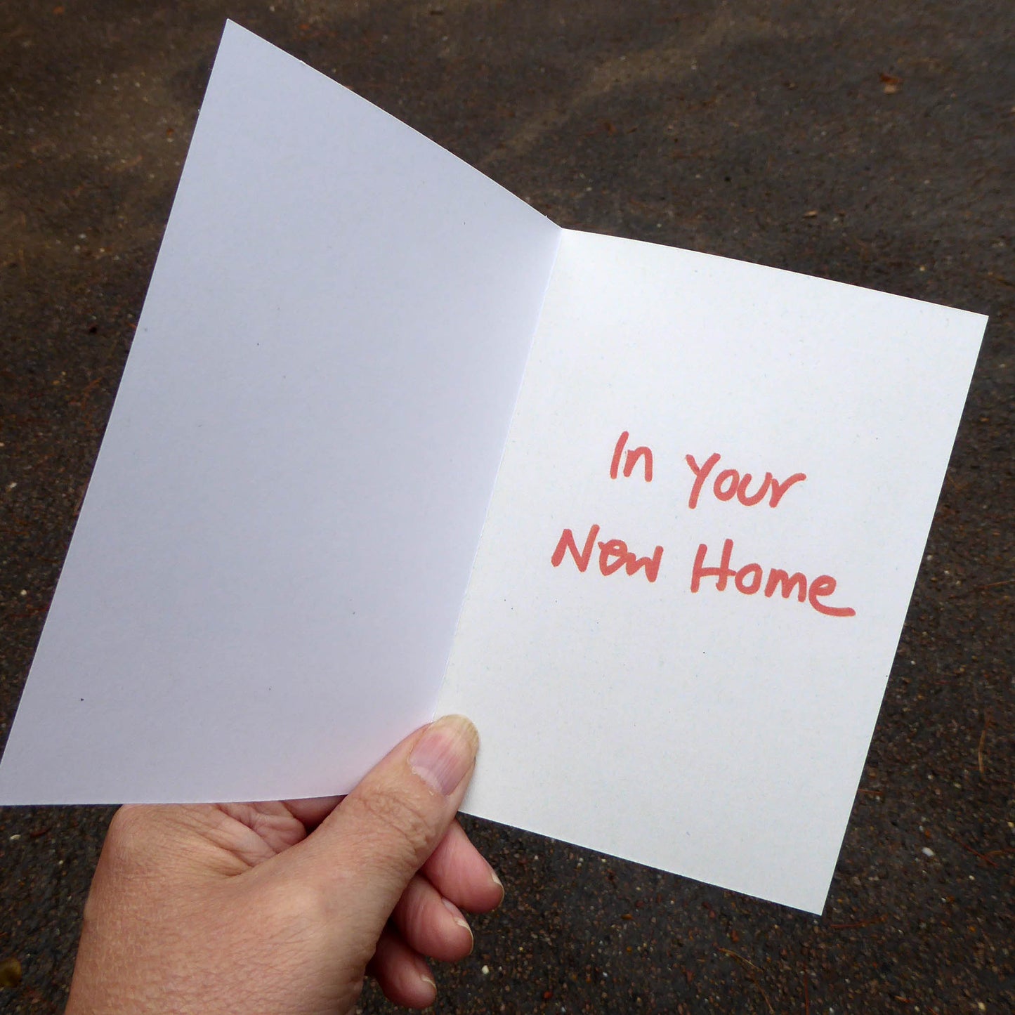 Single Greetings Card - New Home - Recycled - Handmade - by Norfolk based artist Debbie Osborn