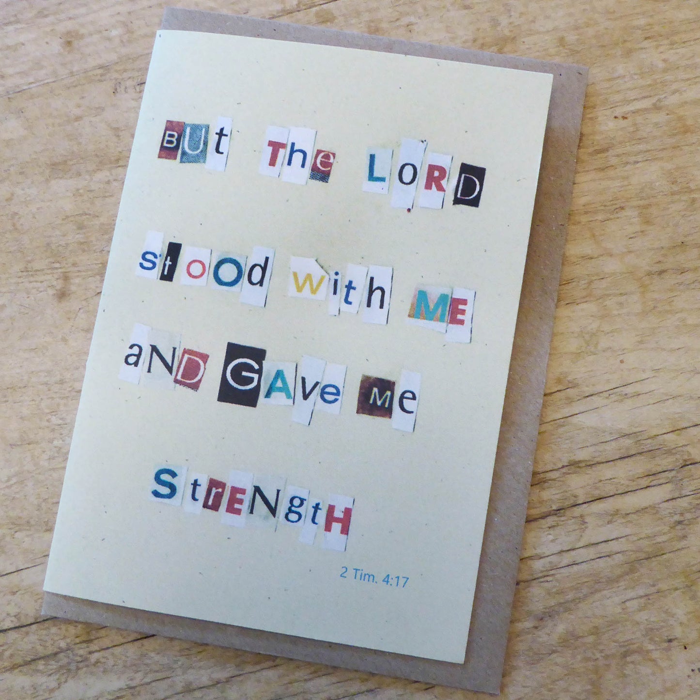 Single Greetings Card - For encouragement and support - with scripture - Recycled - Handmade - by Norfolk based artist Debbie Osborn