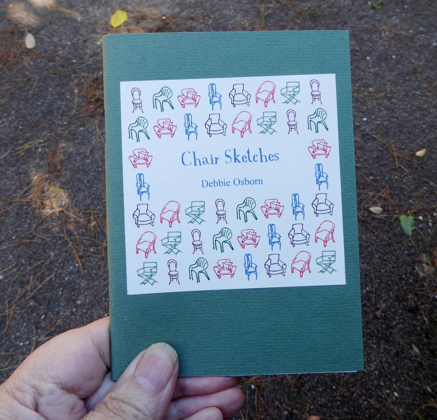 Artists Book - 'Chair Sketches' - Reproduction block prints and short poems - handmade - by Norfolk based artist Debbie Osborn