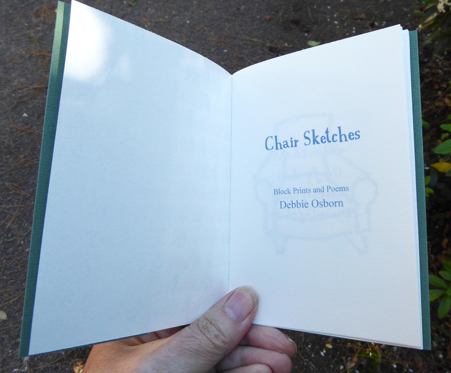 Artists Book - 'Chair Sketches' - Reproduction block prints and short poems - handmade - by Norfolk based artist Debbie Osborn