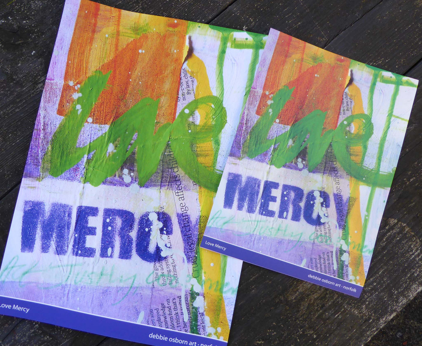 Poster - 'Love Mercy' - Reproduction of Original Artwork by Norfolk based artist Debbie Osborn