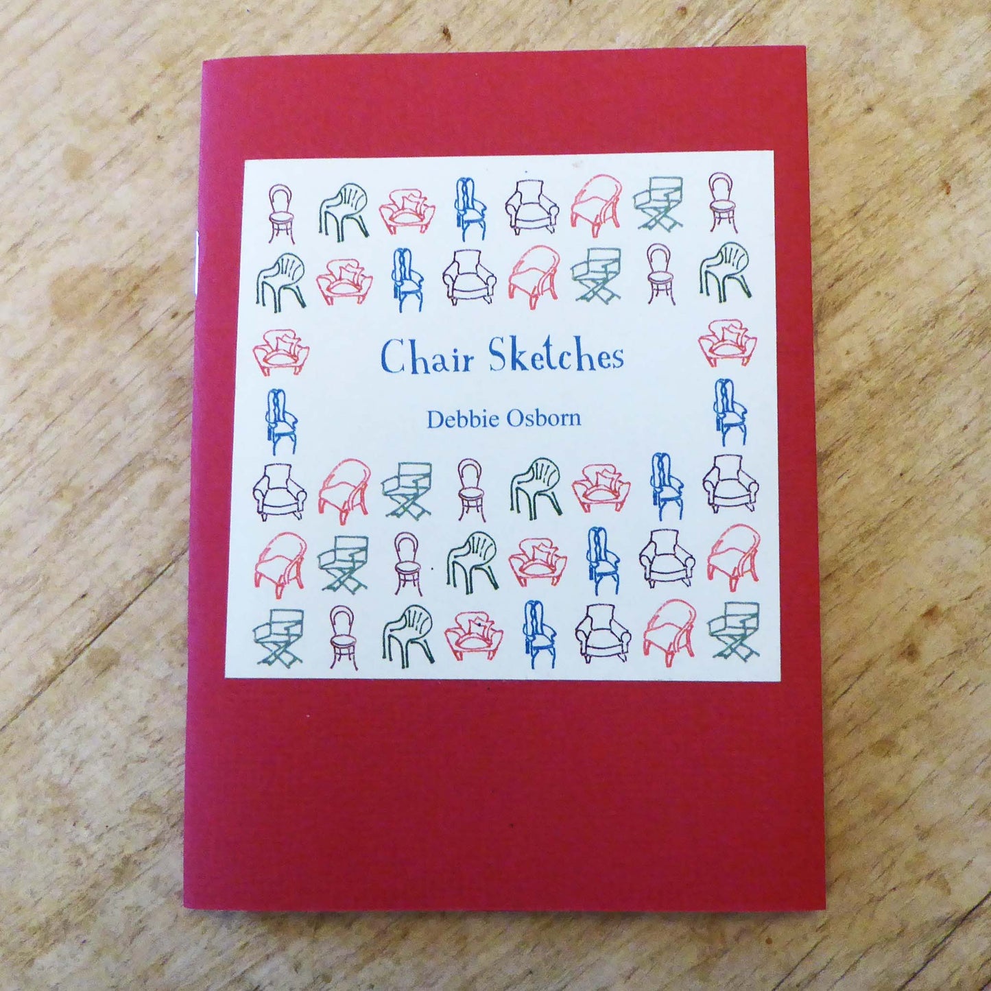 Artists Book - 'Chair Sketches' - Reproduction block prints and short poems - handmade - by Norfolk based artist Debbie Osborn