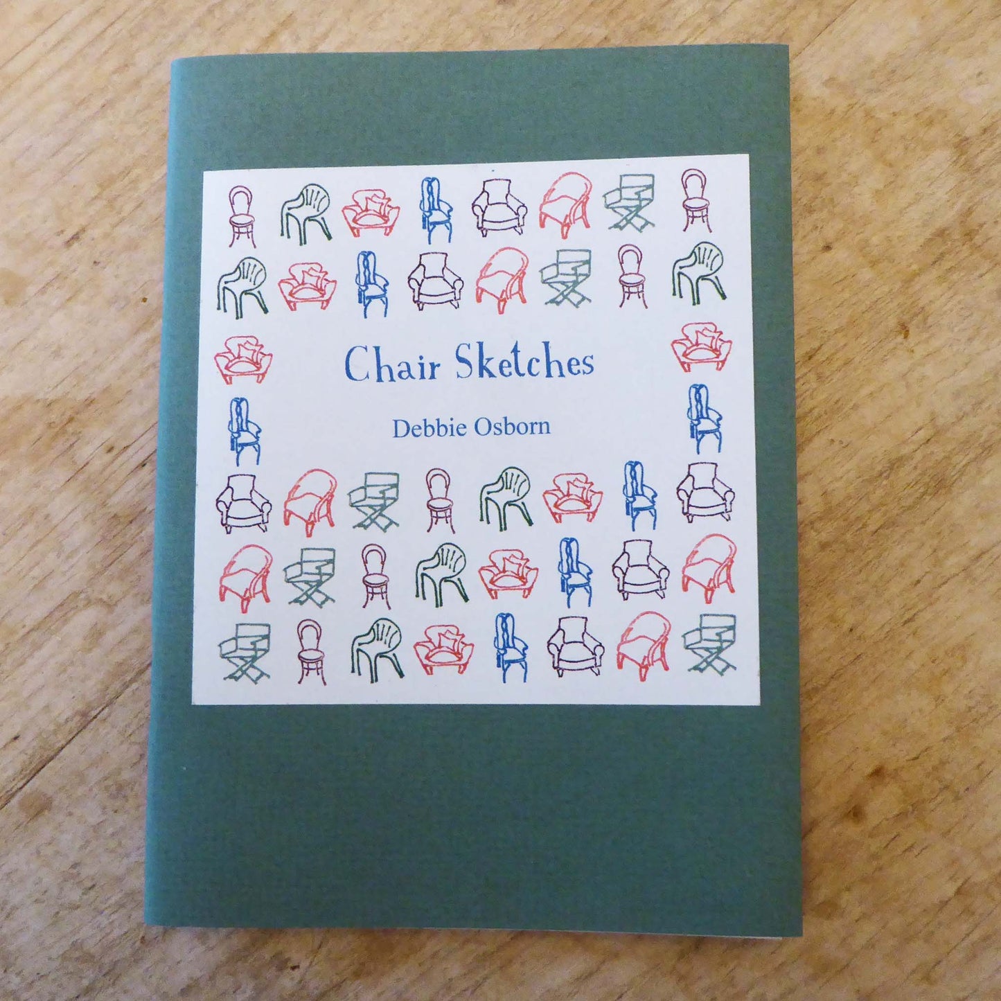 Artists Book - 'Chair Sketches' - Reproduction block prints and short poems - handmade - by Norfolk based artist Debbie Osborn