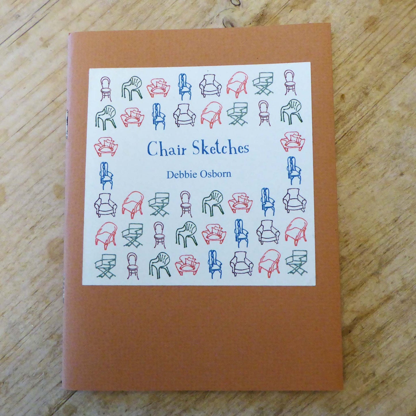 Artists Book - 'Chair Sketches' - Reproduction block prints and short poems - handmade - by Norfolk based artist Debbie Osborn