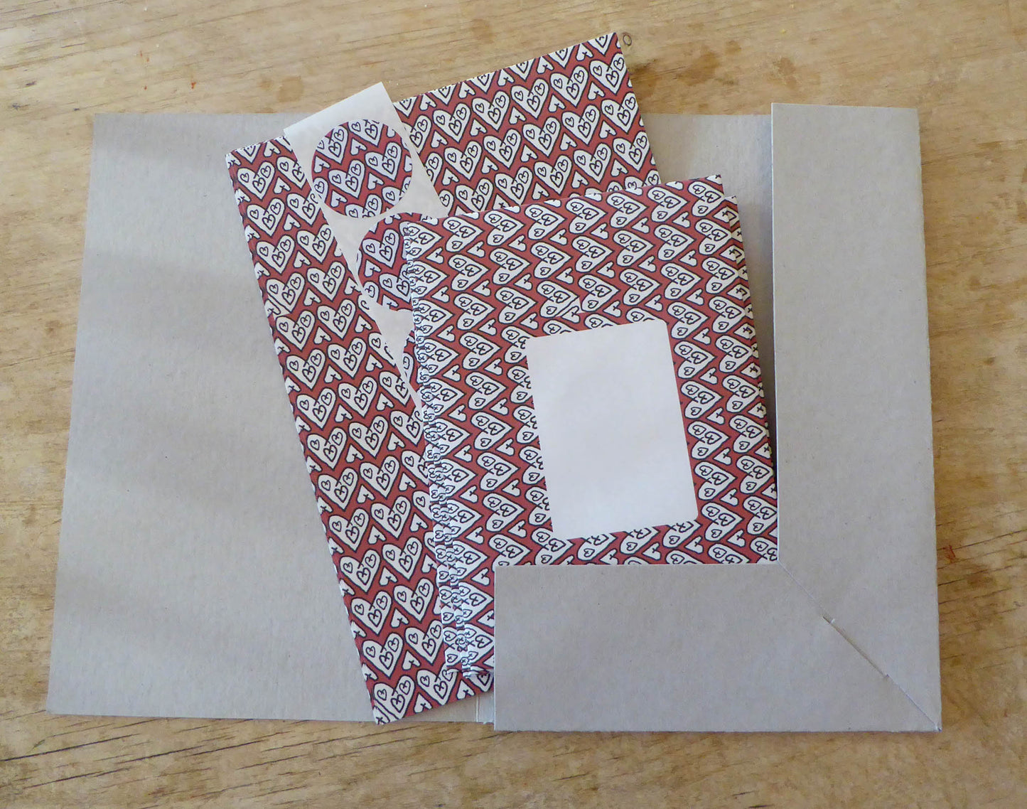 Hearts - Valentine - Love - Letter Writing Set - recycled - Handmade - by Norfolk based artist Debbie Osborn