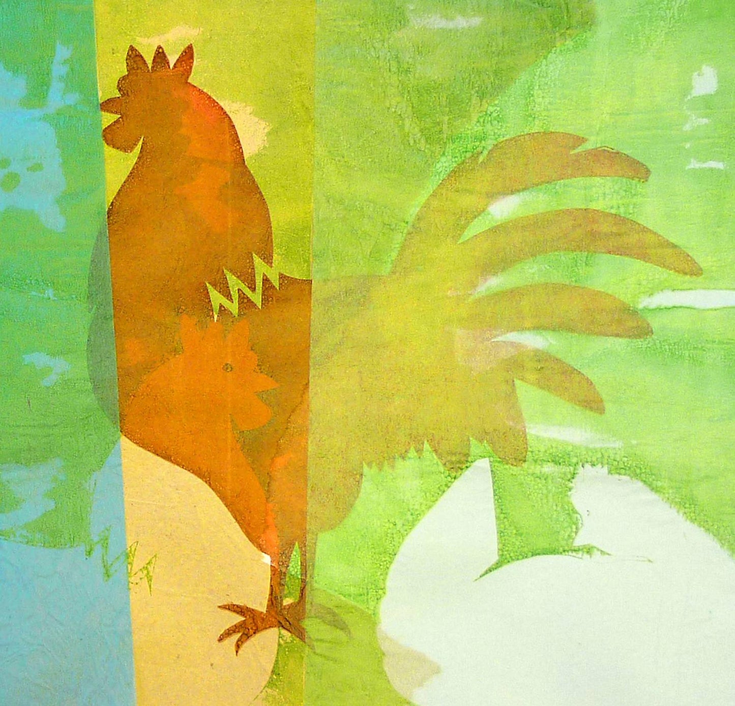 Tin of 6 Greetings Cards - Note cards - Chickens - recycled - Handmade - by Norfolk based artist Debbie Osborn