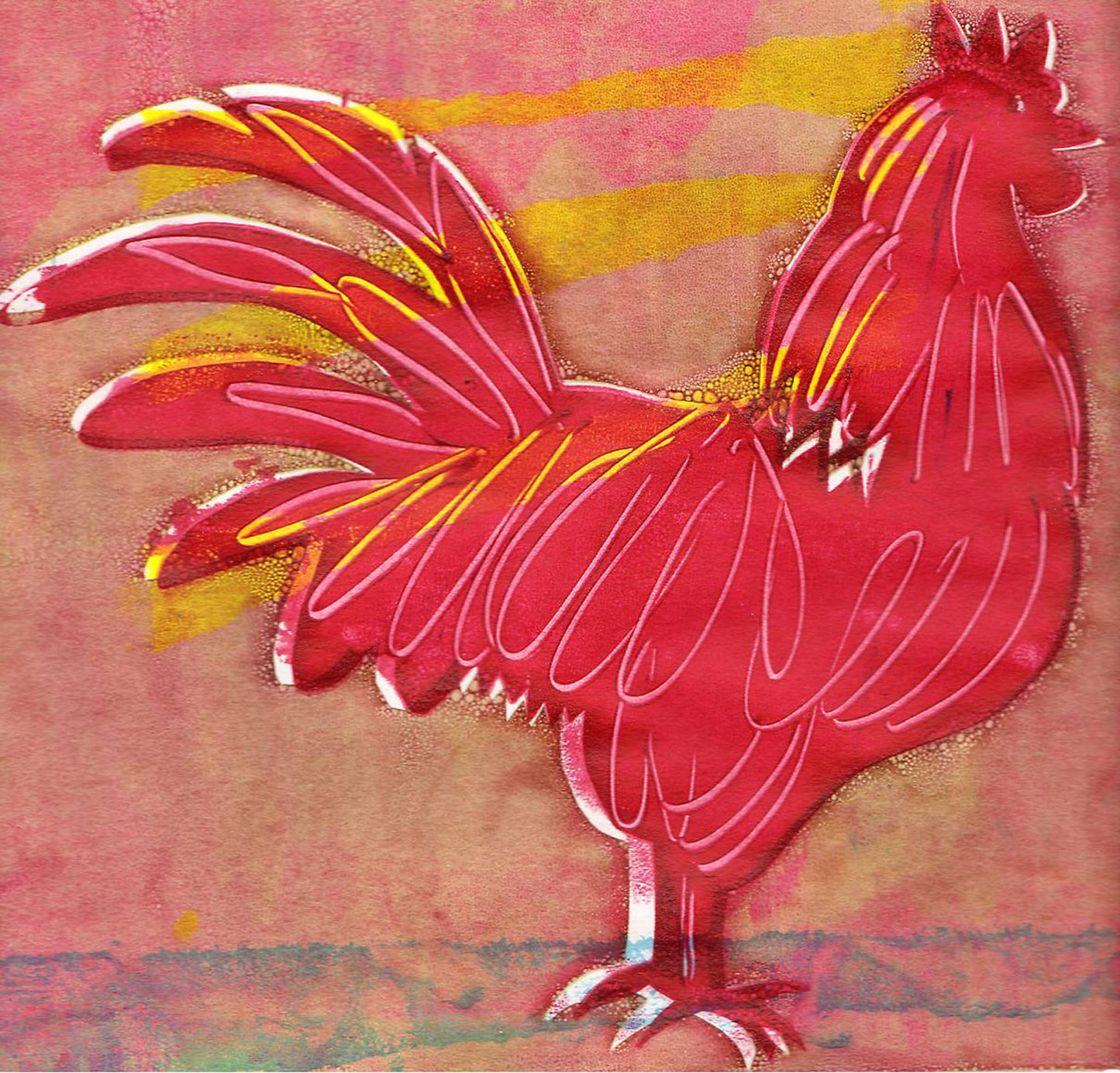 Tin of 6 Greetings Cards - Note cards - Chickens - recycled - Handmade - by Norfolk based artist Debbie Osborn